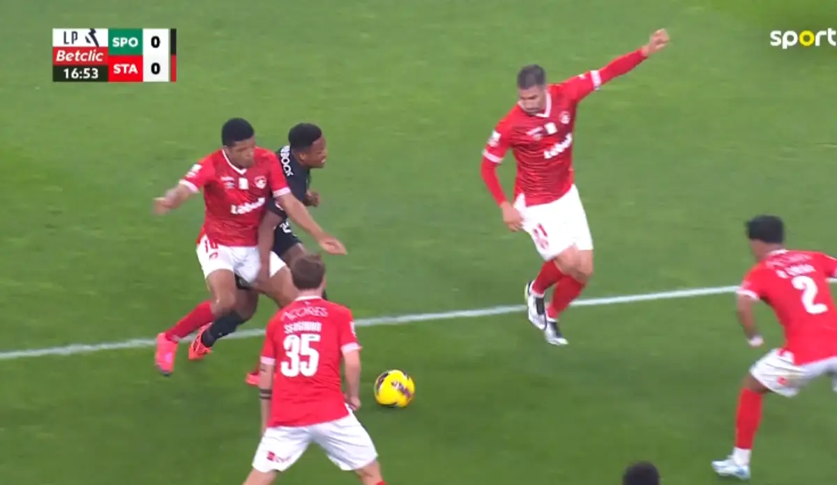 Imagem de contexto do artigo Tribunal O JOGO | Penálti por assinalar por falta de Vinícius sobre Geny Catamo?