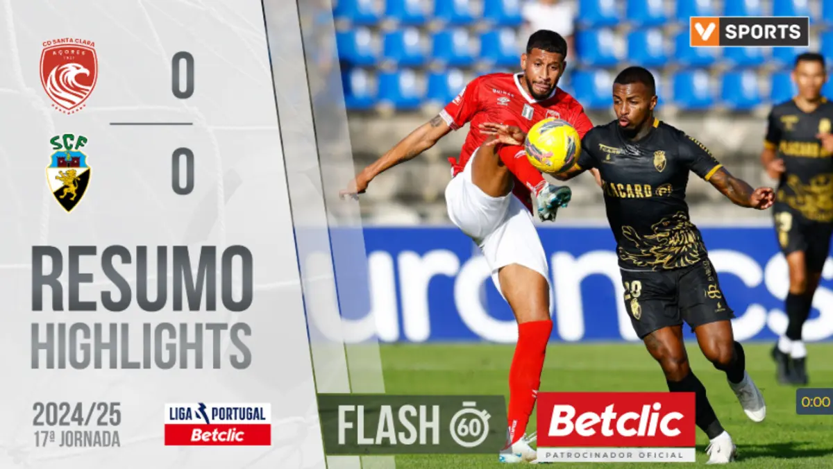 Imagem de contexto do artigo Eis os lances mais importantes do jogo entre Santa Clara e Farense