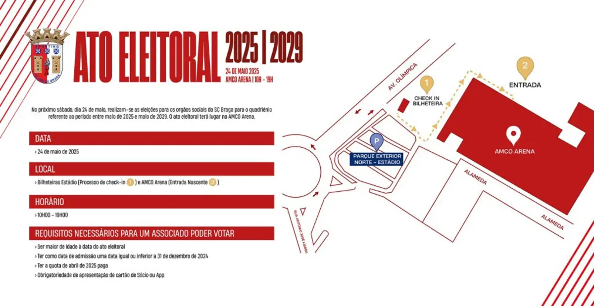 Imagem de contexto do artigo Mais de 18 mil sócios do Braga em condições de votar no sábado