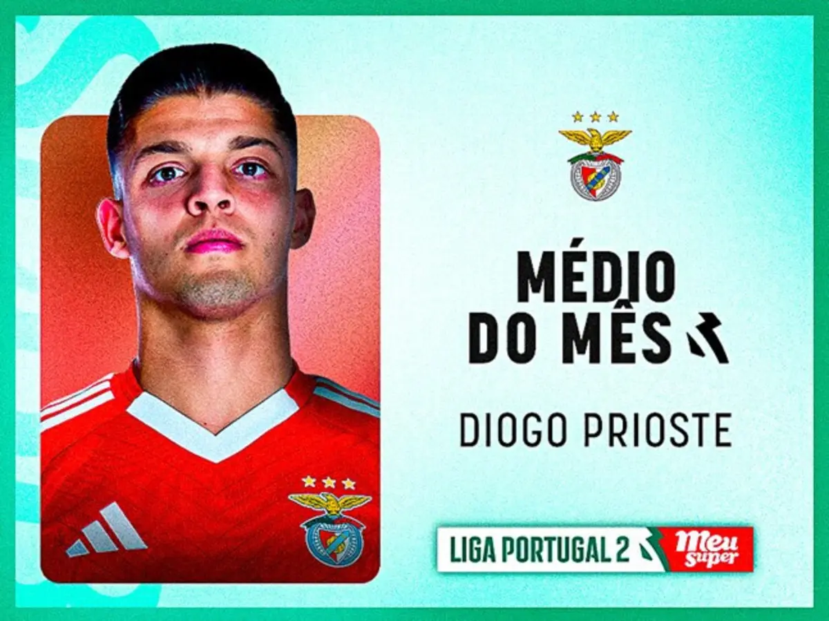 Imagem de contexto do artigo À frente de Caiado e Cícero, Prioste é distinguido como melhor médio da II Liga