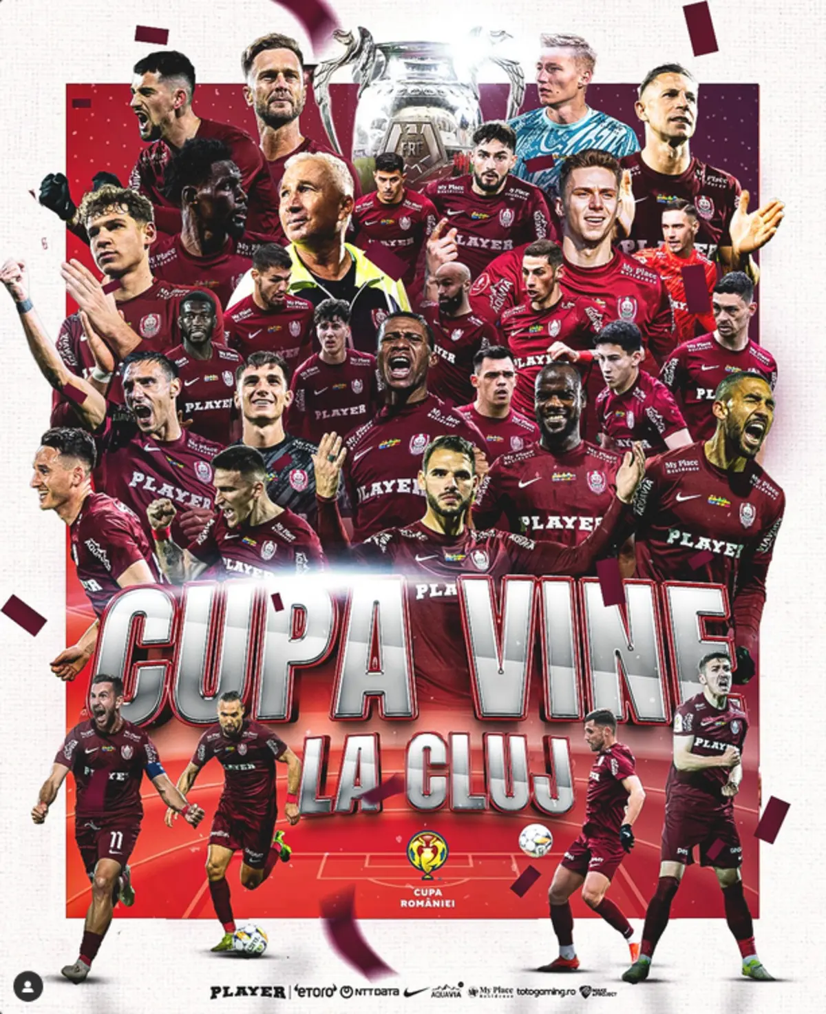 Imagem de contexto do artigo Camora e Simão Rocha vencem a taça romena pelo CFR Cluj