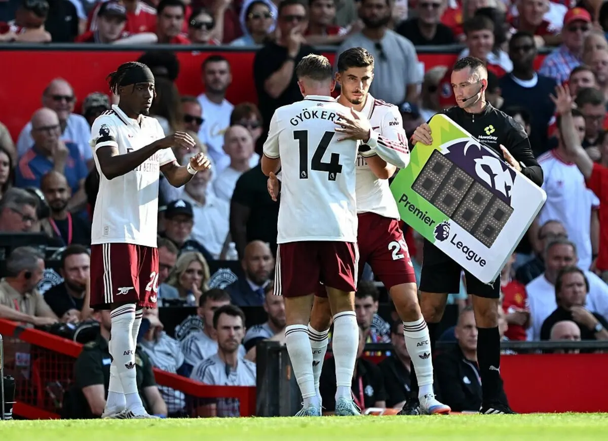 Havertz substituiu Gyokeres diante do United (créditos: Arsenal)