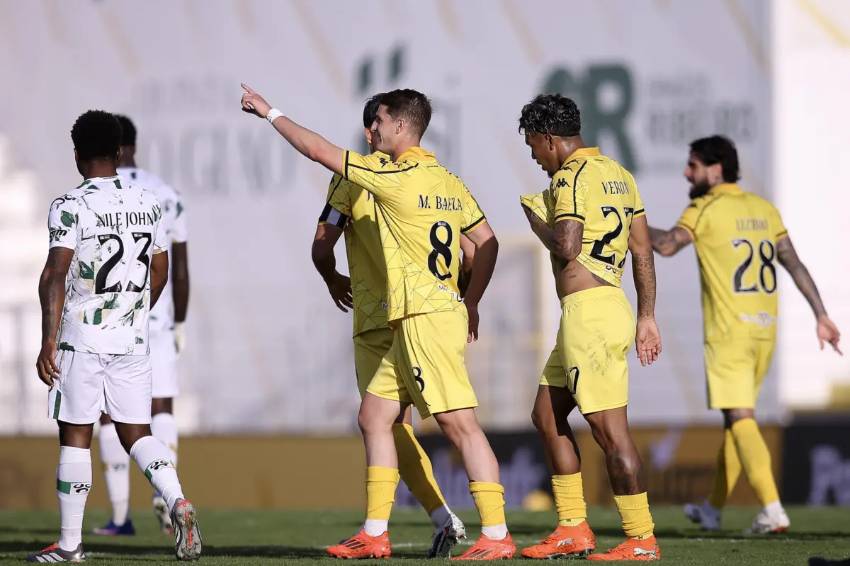 Miguel Baeza festeja o golo contra o Moreirense