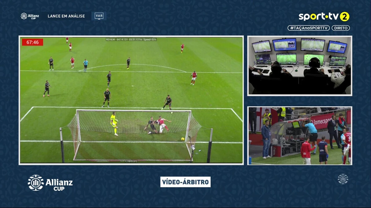 Imagem de contexto do artigo Dez minutos polémicos no Braga-V. Guimarães: VAR, expulsão, penálti repetido e golo. Ora veja