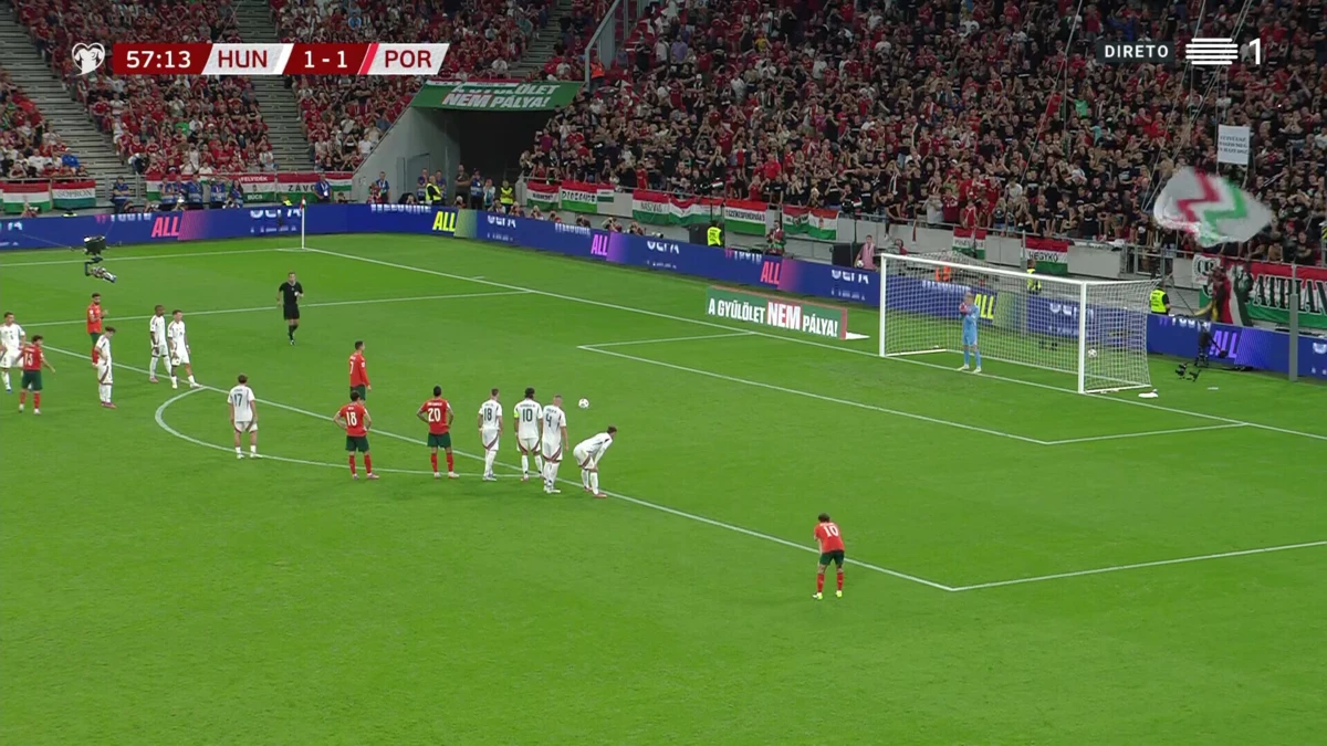 Imagem de contexto do artigo Hungria-Portugal: Ronaldo dá a volta ao marcador na conversão de um penálti