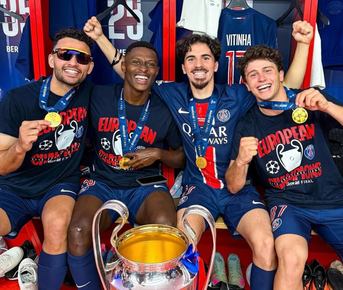 Gonçalo Ramos, Nuno Mendes, Vitinha e João Neves (créditos: Instagram)