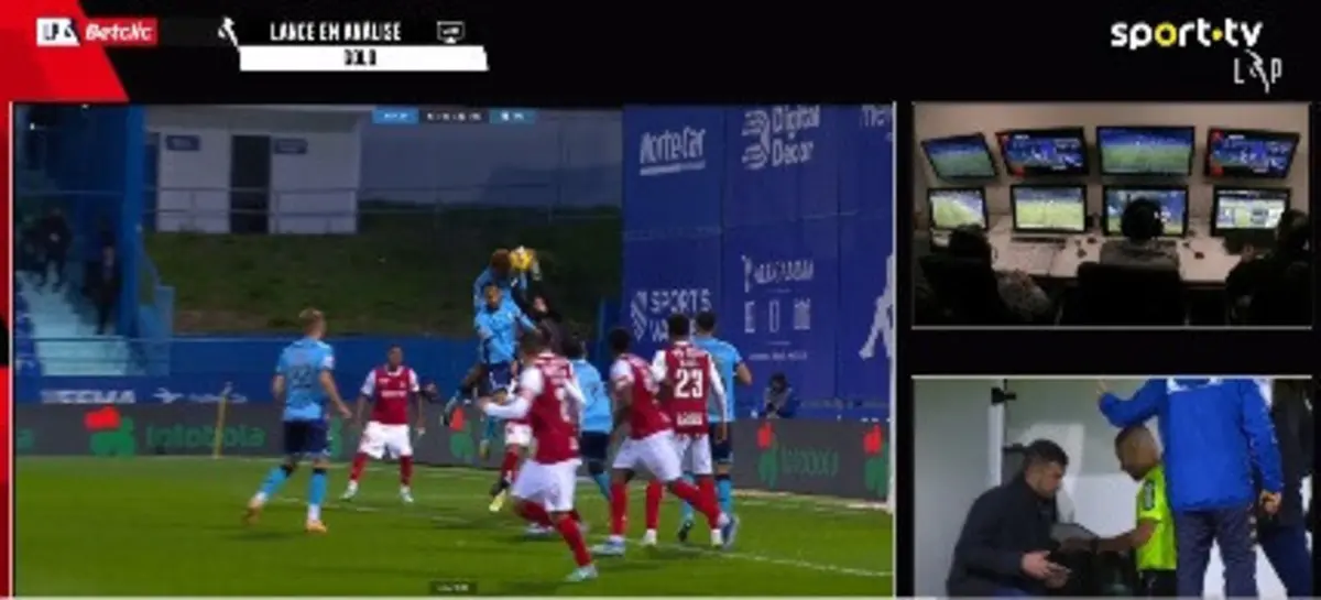Revisão do VAR ao golo de Essende (créditos: Vsports)
