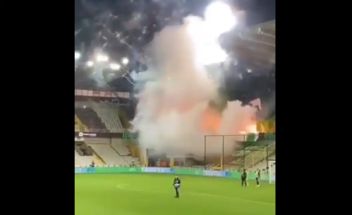 Imagem de contexto do artigo St. Gallen goleado na Liga Conferência e adeptos lançam... fogo de artifício