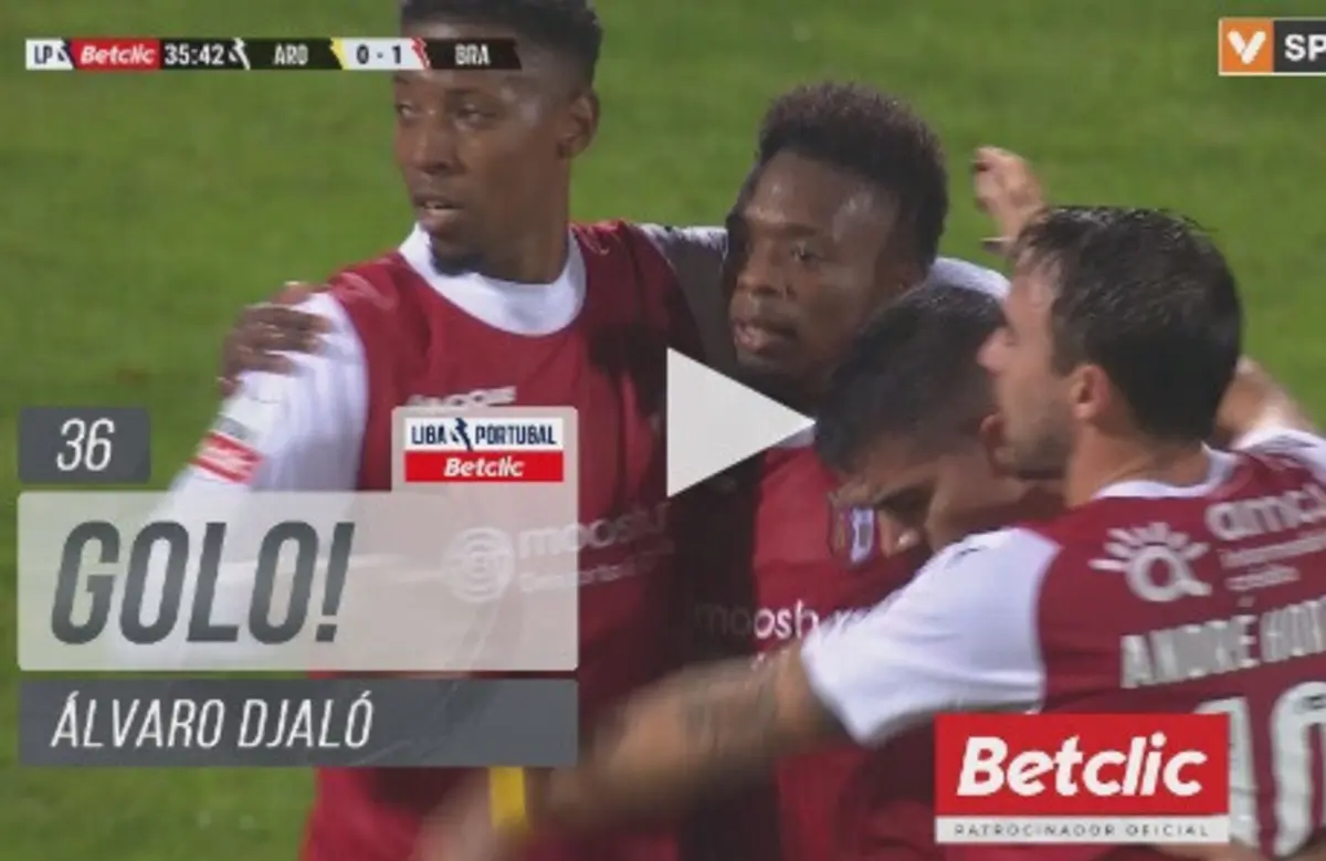 Imagem de contexto do artigo Golo de Álvaro Djaló decidiu o Arouca-Braga. Veja o lance