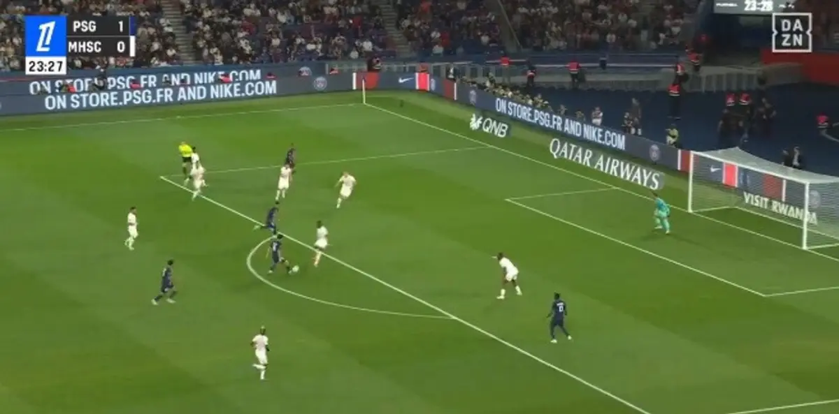 Assistência de João Neves (créditos: DAZN)