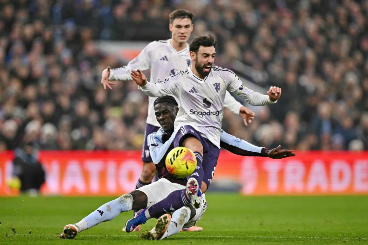 Bruno Fernandes lesionou-se frente ao Aston Villa