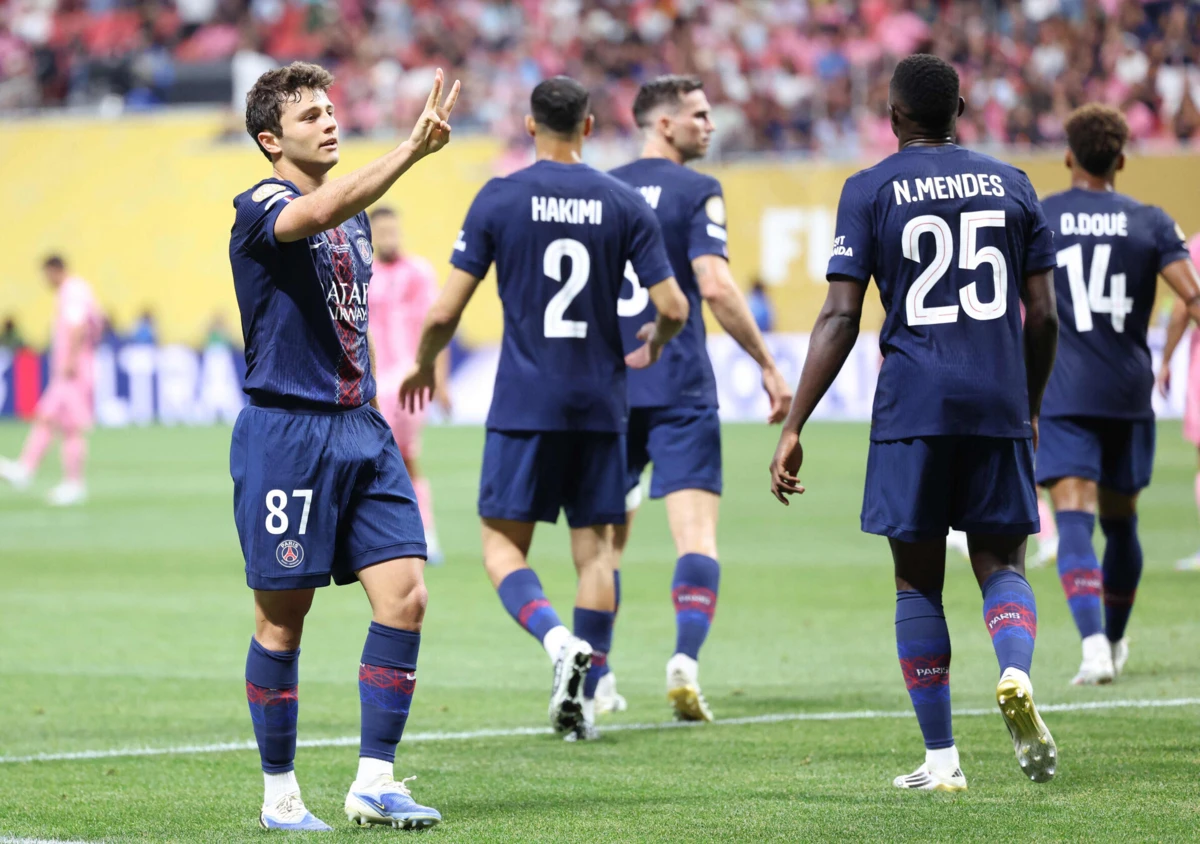 João Neves marcou dois dos quatro golos do PSG frente ao Inter Miami (Créditos: AFP)