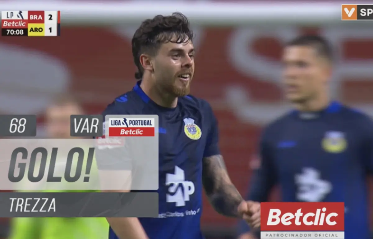 Imagem de contexto do artigo Validado pelo VAR: o golo de Trezza que ainda deu esperança ao Arouca em Braga