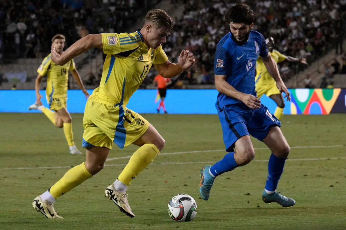 Viktor Gyokeres ao serviço da Suécia (Créditos: AFP)