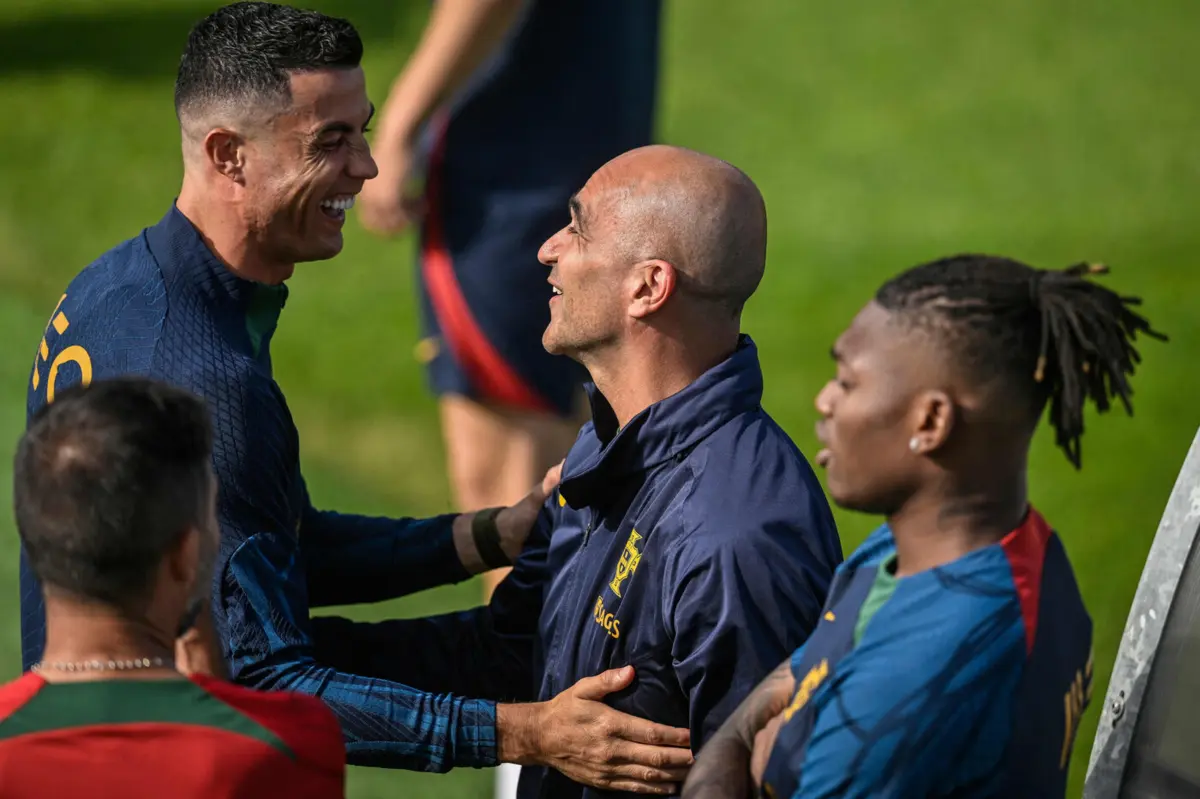 Ronaldo, Roberto Martínez e Rafael Leão