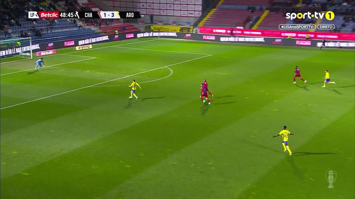 Imagem de contexto do artigo Mujica bisa no Chaves-Arouca e fica a um golo de Gyokeres e Banza