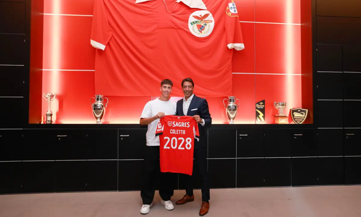 Imagem de contexto do artigo Federico Coletta oficializado no Benfica com promessa: "Dou sempre tudo"