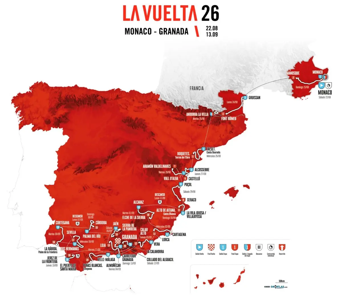 Imagem de contexto do artigo João Almeida e Primoz Roglic favoritos numa Vuelta toda a sul