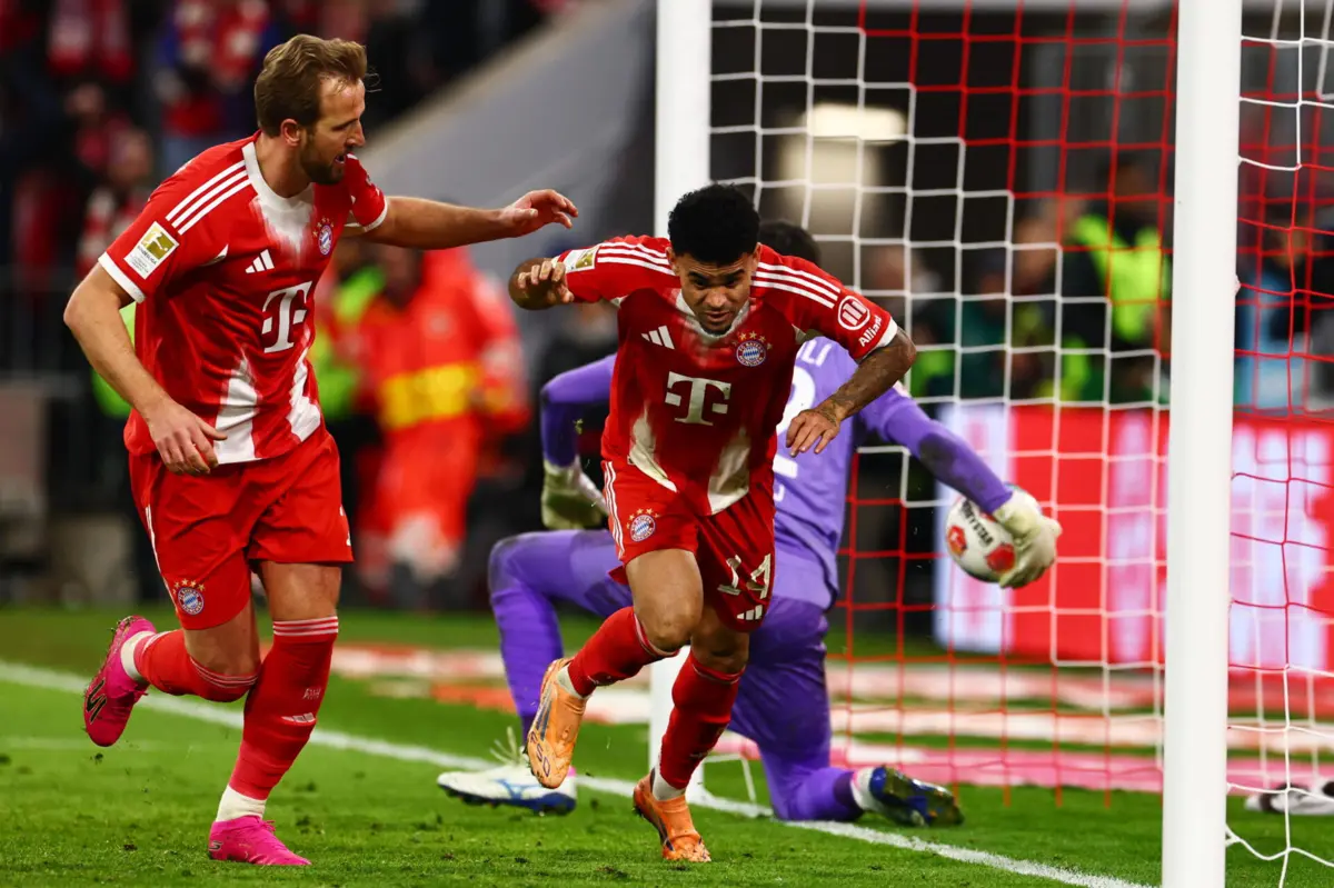 Luis Díaz marcou o 2-1 para o Bayern