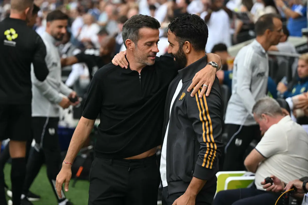 Marco Silva e Rúben Amorim (Créditos: AFP)