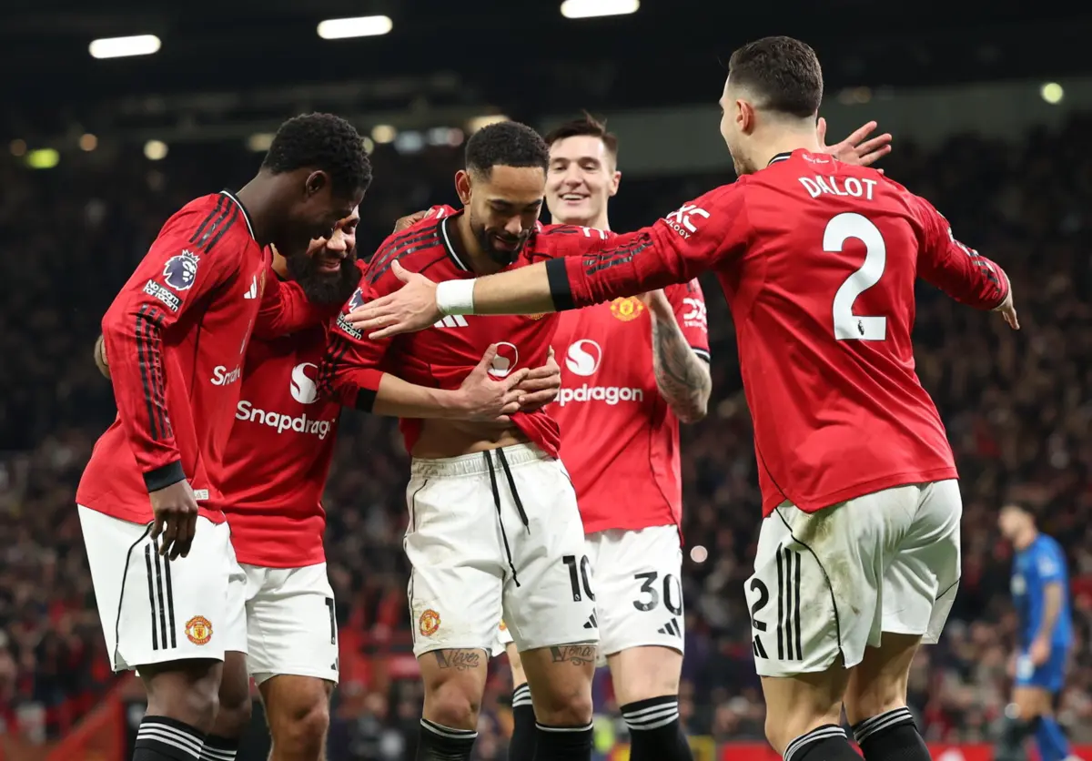 Jogadores do Manchester United festejam golo contra o Bournemouth
