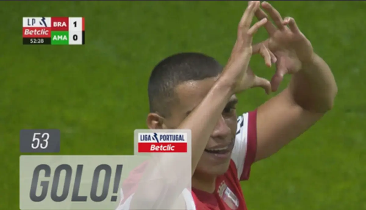 Imagem de contexto do artigo Braga-Estrela: João Moutinho começa e El Ouazzani abre o marcador. Veja o lance