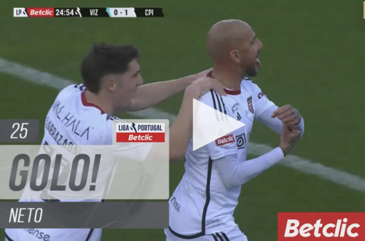 Imagem de contexto do artigo Golaço de Neto inaugurou o marcador do Vizela-Casa Pia. Ora veja