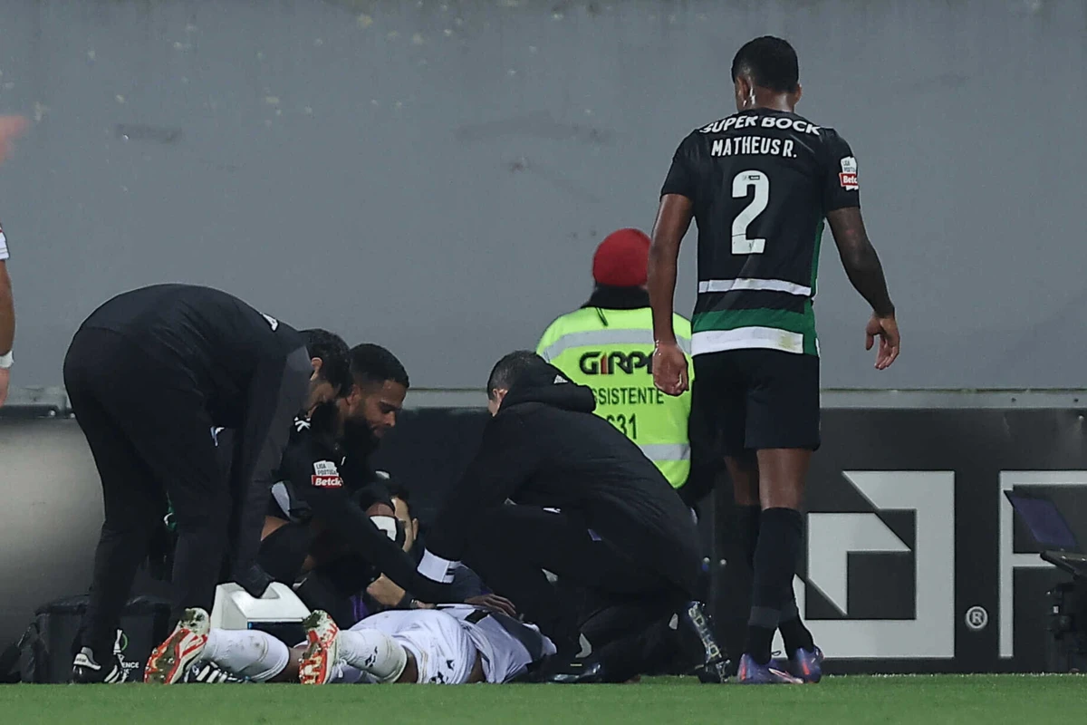 Gustavo Silva lesionou-se no Vitória-Sporting (Créditos: Miguel Pereira)