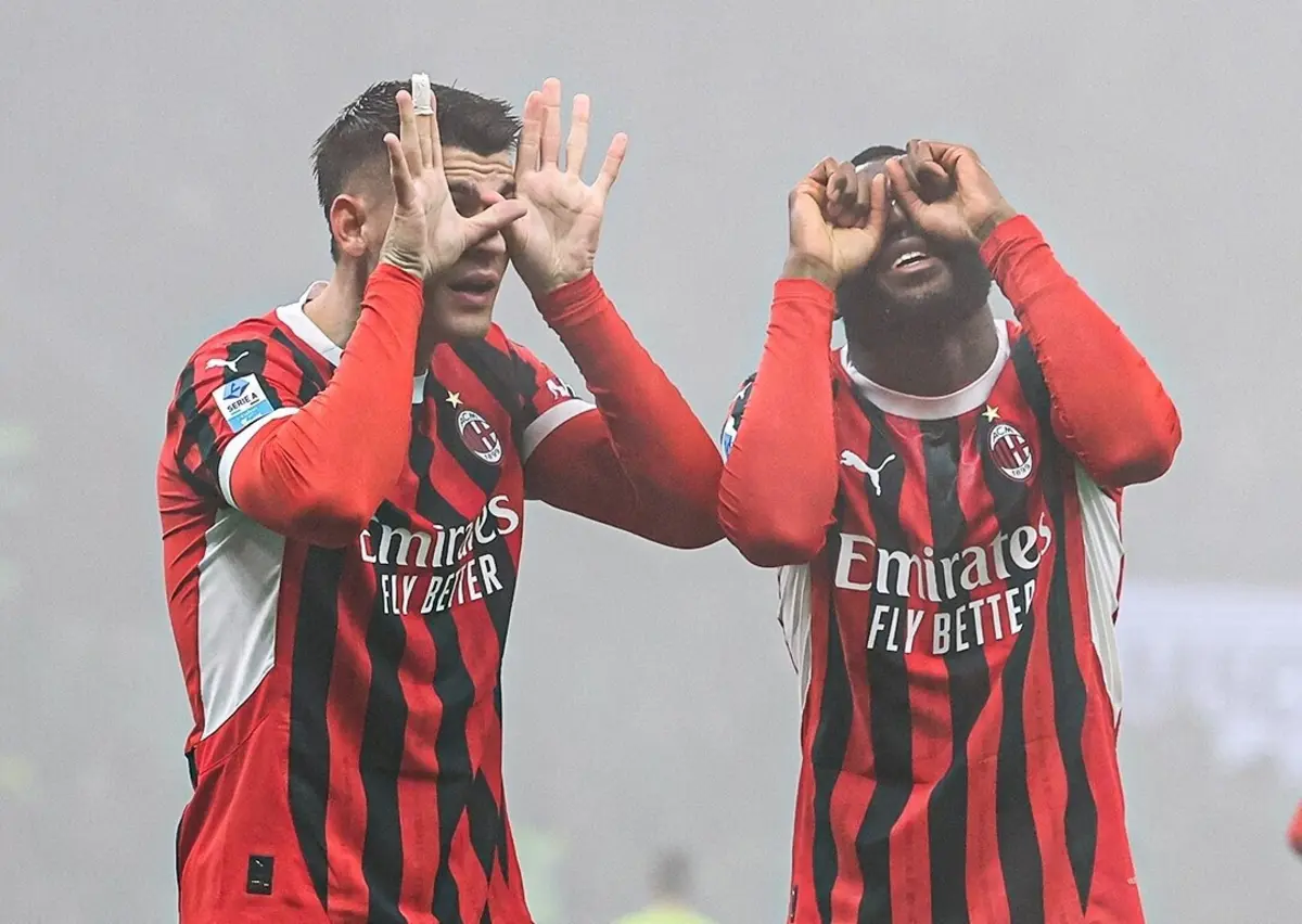 Morata e Fofana festejam contra o Empoli (créditos: Milan)