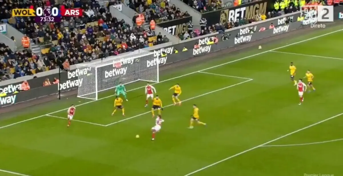 Imagem de contexto do artigo Arsenal marca após nova expulsão, desta vez nos Wolves: veja o golo