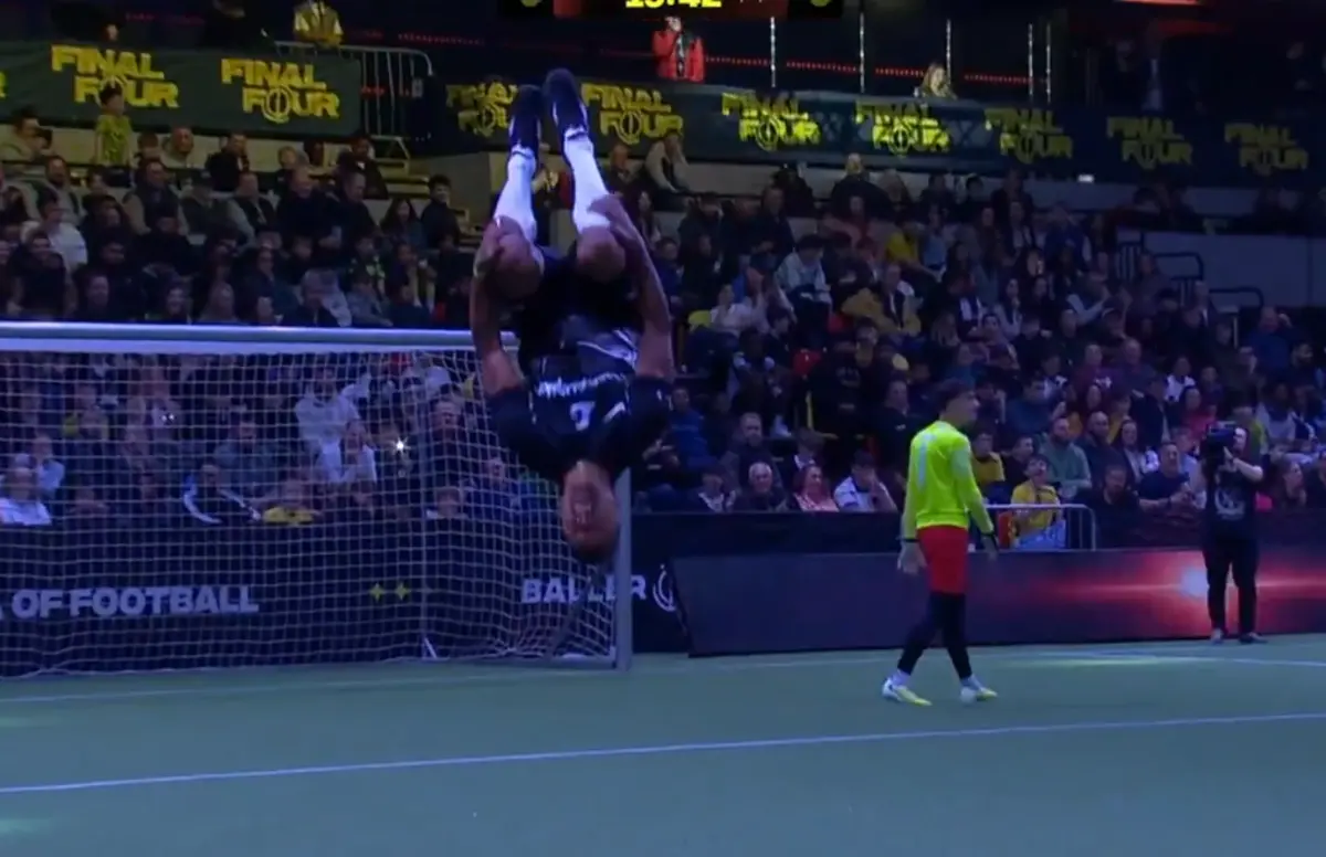 Imagem de contexto do artigo Nani voltou a fazer o famoso mortal após golo em jogo da Baller League