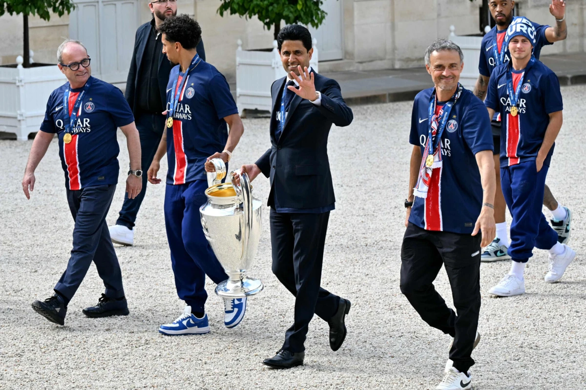 Nasser Al Khelaifi elogiou Luis Enrique (Créditos: AFP)