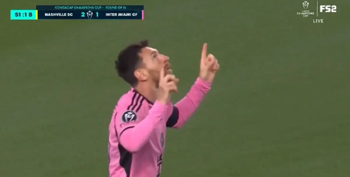 Festejo de Messi (créditos: FOX Soccer)