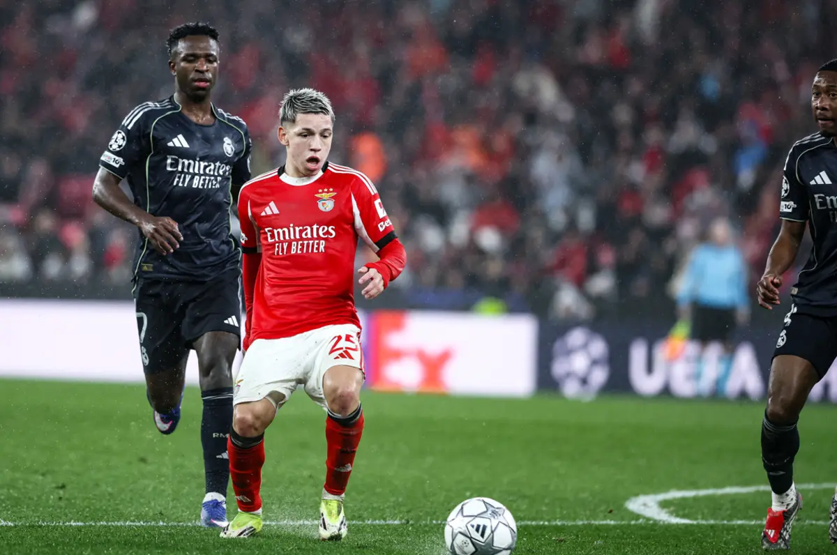 Prestianni exibiu-se a bom nível frente ao Real Madrid