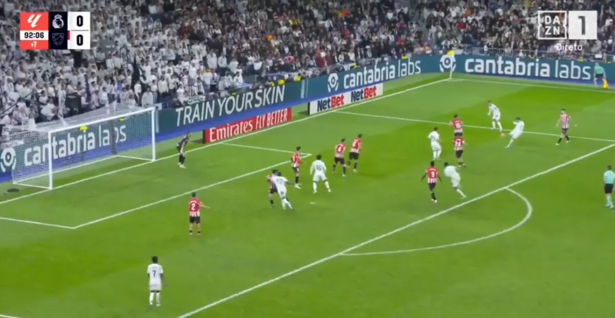 Imagem de contexto do artigo Fede Valverde resolve Real Madrid-Athletic Bilbau "à lei da bomba": veja