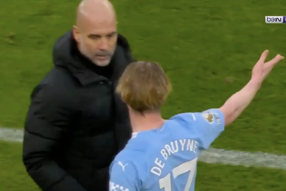 Imagem de contexto do artigo De Bruyne foi substituído e pediu justificações a Guardiola: "Eu gostei..."