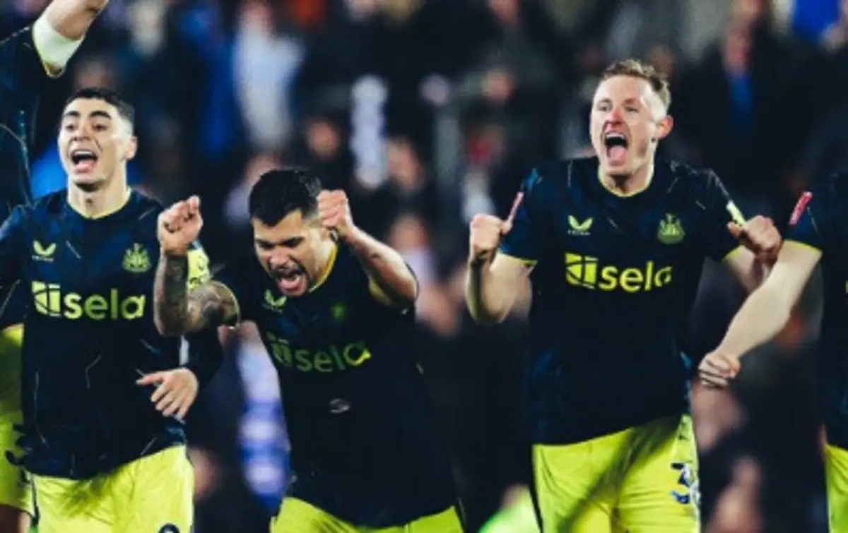 Festa do Newcastle (créditos: X/Sean Longstaff)