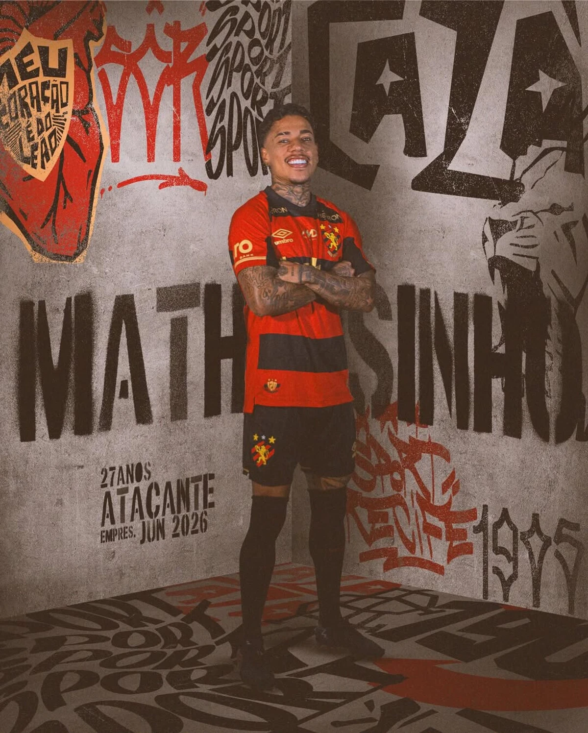 Matheusinho, avançado do Sport Recife (créditos: Sport Recife/Instagram)