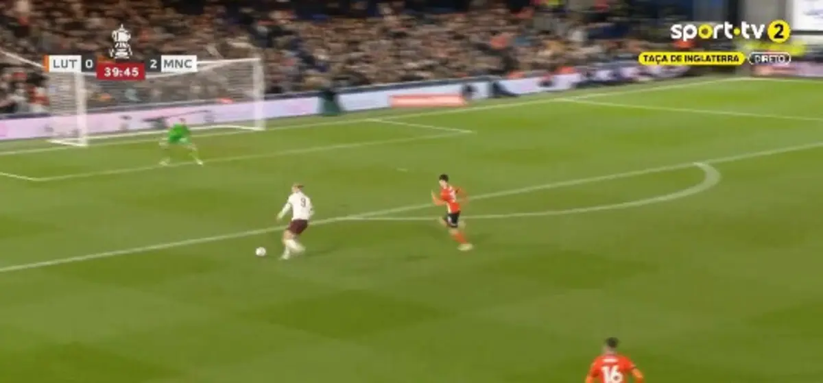 Terceiro golo de Haaland (créditos: Sport TV)