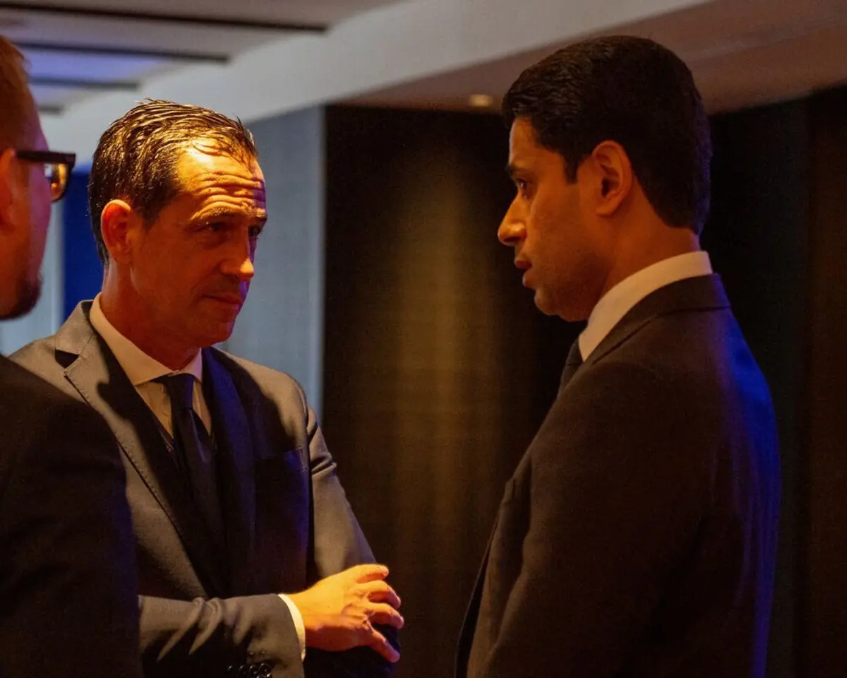 Pedro Proença com Nasser Al-Khelaifi