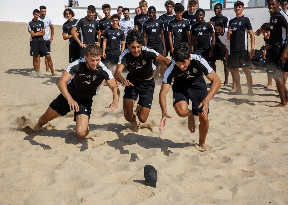 Imagem de contexto do artigo Juniores do Sporting foram à praia para um treino diferente