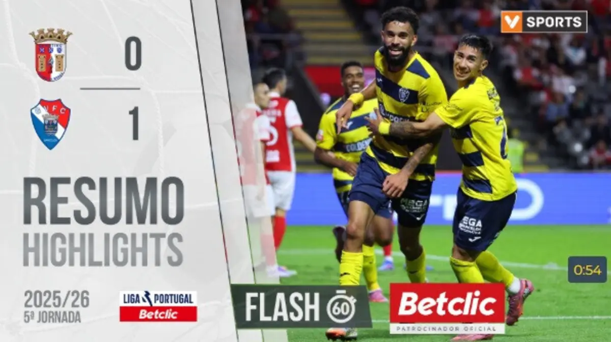 Imagem de contexto do artigo Gil Vicente impôs primeira derrota ao Braga: veja o resumo do jogo