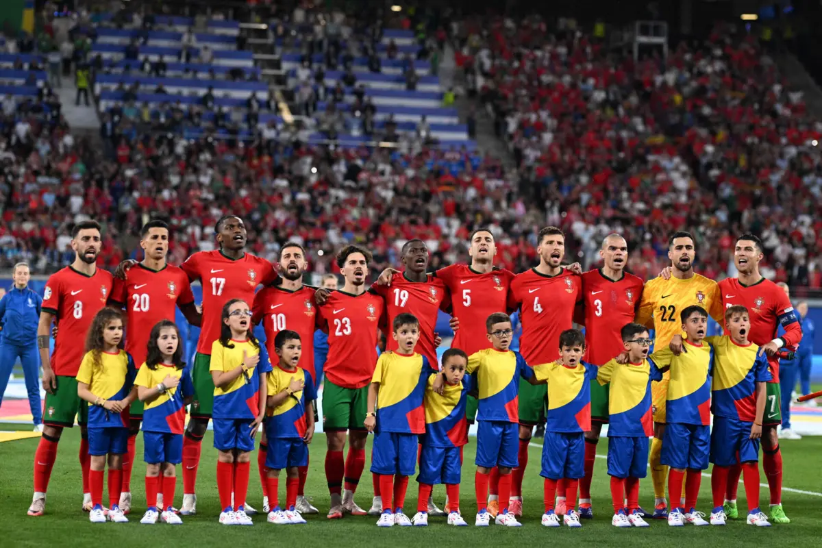 O onze de Portugal contra a Chéquia (Créditos: AFP)