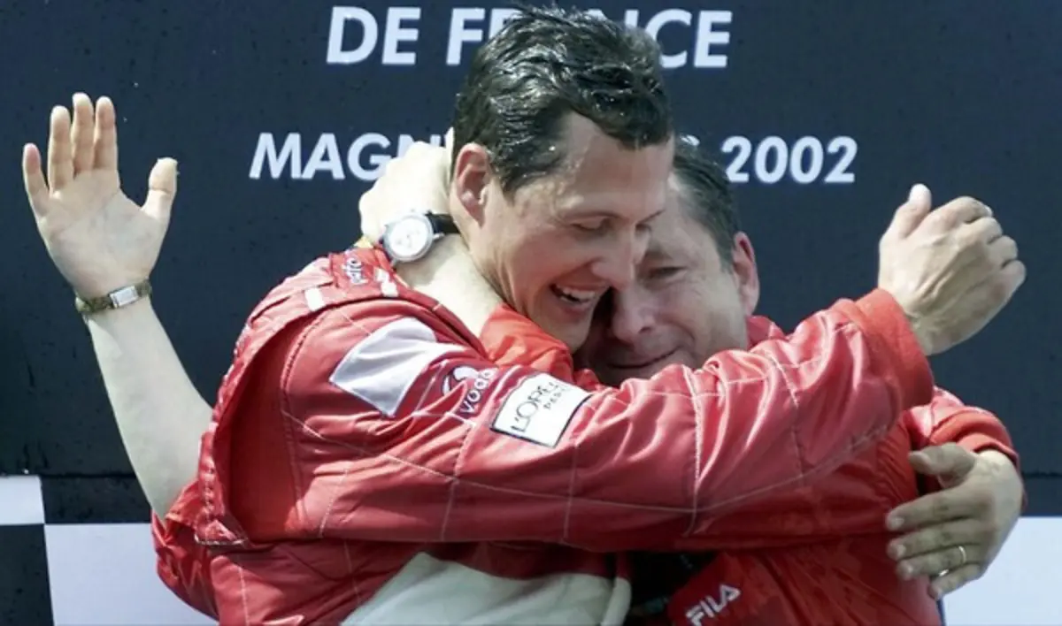 Michael Schumacher e Jean Todt (Créditos: AP Photo/Frank Prevel)