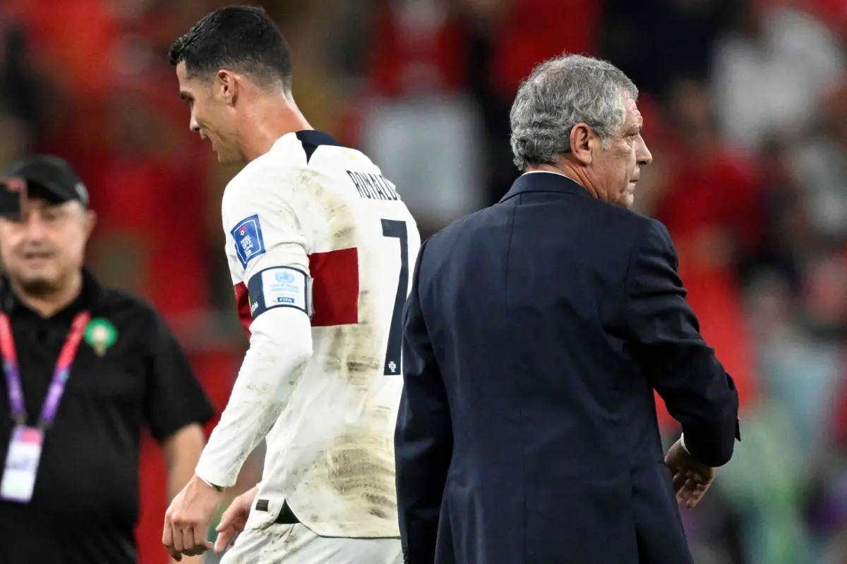 Ronaldo e Fernando Santos (Créditos: AFP)