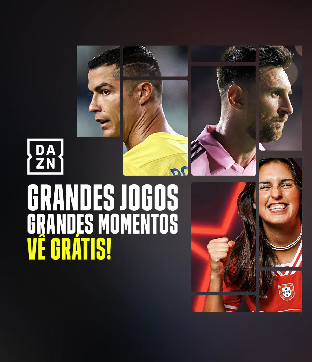 Imagem de contexto do artigo DAZN oferece trasmissões: Ronaldo, Messi e ainda Benfica na Liga dos Campeões feminina