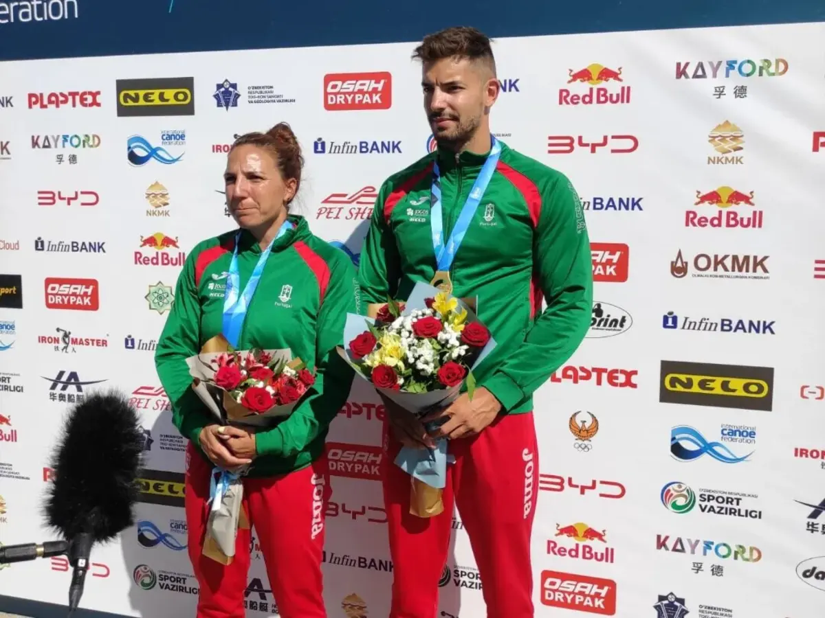 Teresa Portela e Messias Baptista (Reprodução: Federação Portuguesa de Canoagem)