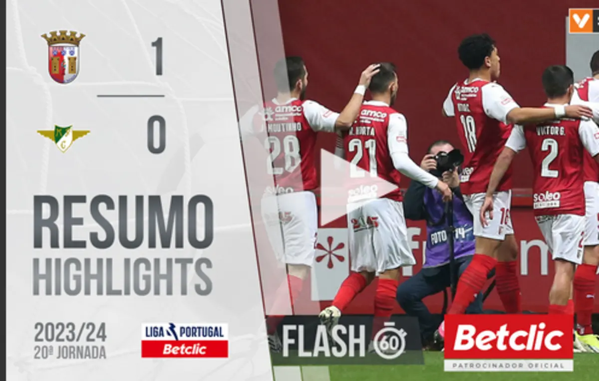 Imagem de contexto do artigo Braga vence Moreirense na ronda 20 da I Liga. Assista ao resumo