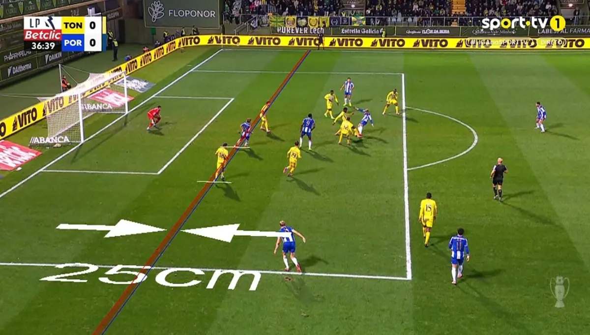 Imagem de contexto do artigo Tondela-FC Porto: golo anulado a Rodrigo Mora por fora de jogo. Veja aqui