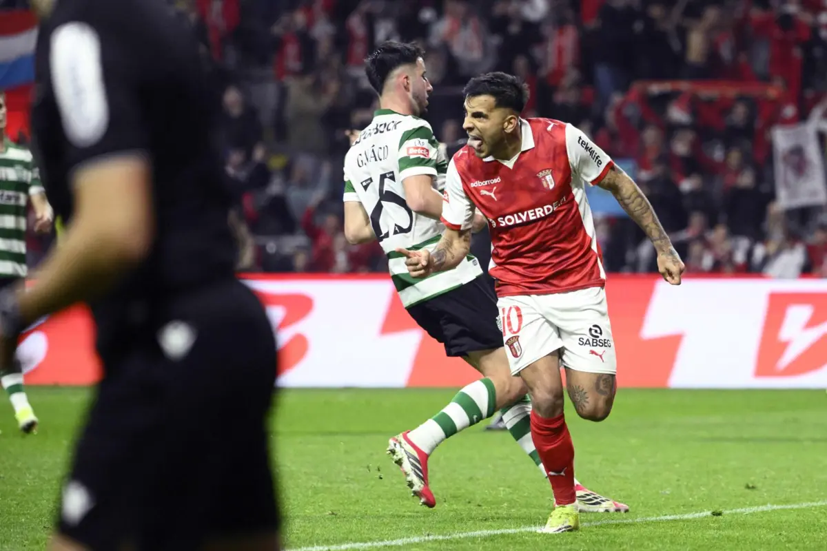 Imagem de contexto do artigo Zalazar empata o Braga-Sporting com penálti na compensação: veja o golo